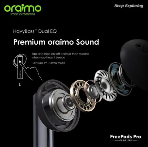 Oraimo FreePods Pro – Hybrid ANC True Wireless Earbuds