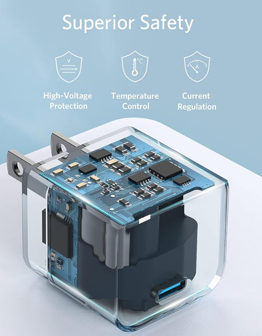 Anker PowerPort III 20 W Cube – USB‑C Fast Charger with Foldable Plug